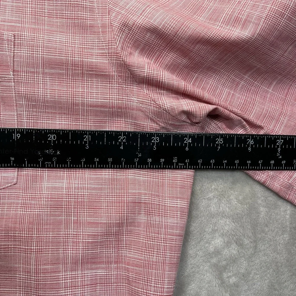 UNTUCKit Avellino WF Shirt Mens XL Pink Check Wrinkle Free Button Long Sleeve